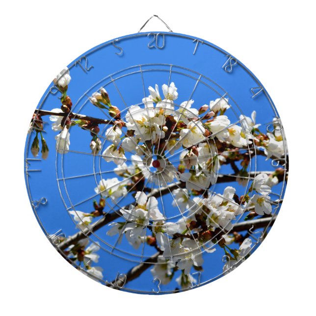 Jeu De Fléchettes Arbre de printemps blanc fleuri blanc (Devant)