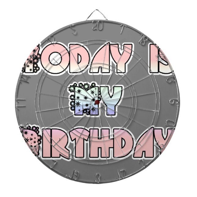 Jeu De Fléchettes Aujourd'hui est mon anniversaire Baby Pink Art Pri (Devant)