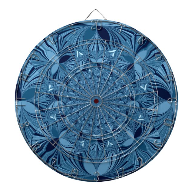 Jeu De Fléchettes Belle Belle Iridescente Blue Kaleidoscope Art (Devant)