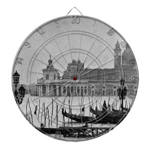 Jeu De Fléchettes Black Blanc Grand Canal Venise Italie Voyage