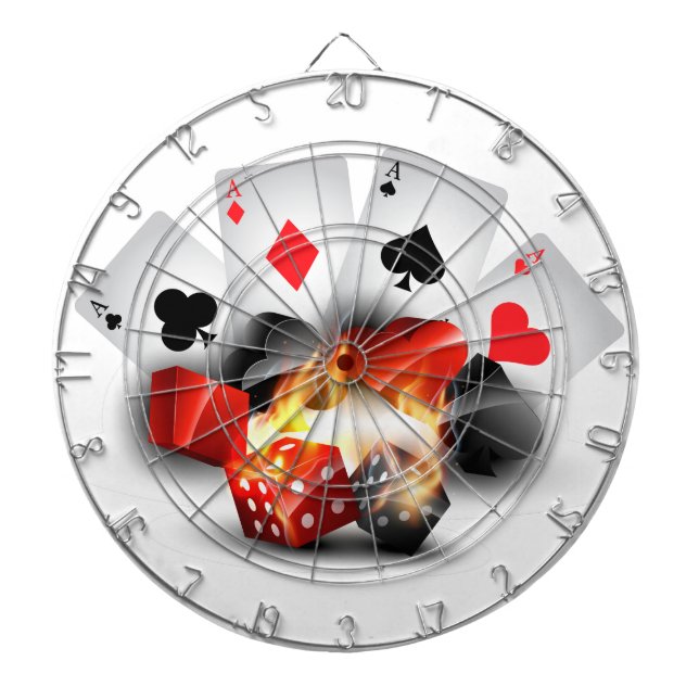 Jeu De Fléchettes Blanc de casino de tisonnier de flamme (Devant)