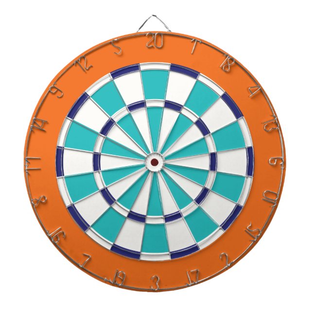 Jeu De Fléchettes Blanc, marine, turquoise, et orange (Devant)