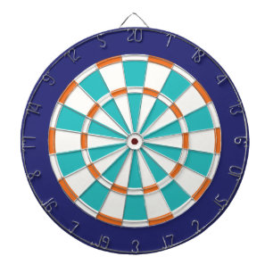 Jeu De Fléchettes Blanc, Orange, Turquoise Et Marine