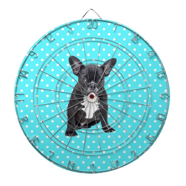 Jeu De Fléchettes Bleu Chien à Chien à Chien Bleu Pois mignon (Devant)