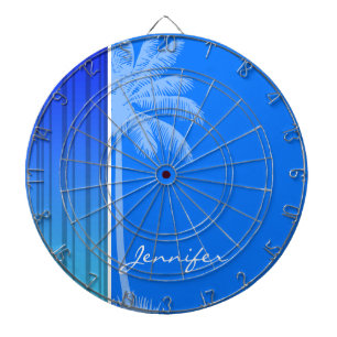 Jeu De Fléchettes Bleu Électrique, Rayures Verticales ; Bande ; Palm