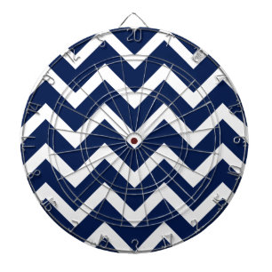 Jeu De Fléchettes Bleu marine et motif zigzag à chevrons blanc