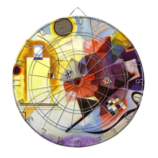 Jeu De Fléchettes Bleu rouge jaune Kandinsky peinture Abstraite (Devant)