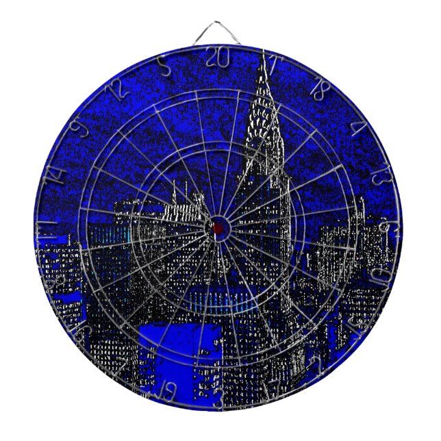 Jeu De Fléchettes Blue Pop Art New York (Devant)