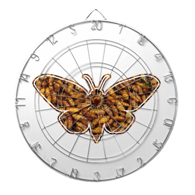 Jeu De Fléchettes Bombyx Mori Silk Moth Cycle de vie Silhouette (Devant)