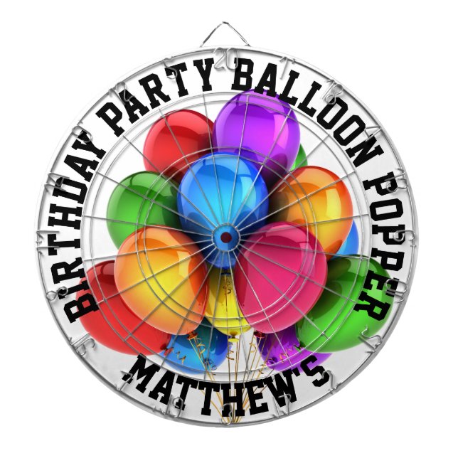 Jeu De Fléchettes Bouton-pression de ballon de fête d'anniversaire (Devant)
