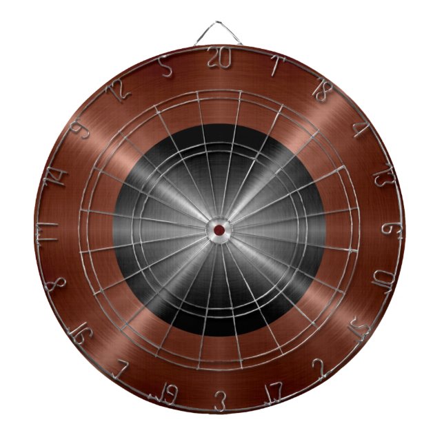 Jeu De Fléchettes Bronze et gris acier inoxydable métal (Devant)