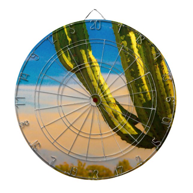 Jeu De Fléchettes Cactus du désert Saguaro sur le ciel bleu (Devant)