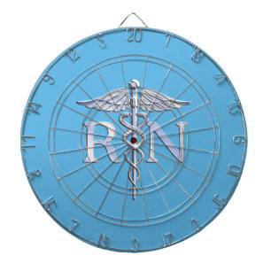 Jeu De Fléchettes Caducée argenté de RN d'infirmier autorisé sur