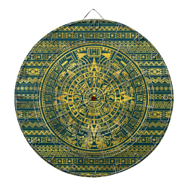 Jeu De Fléchettes Calendrier maya d'Inca aztèque d'or (Devant)