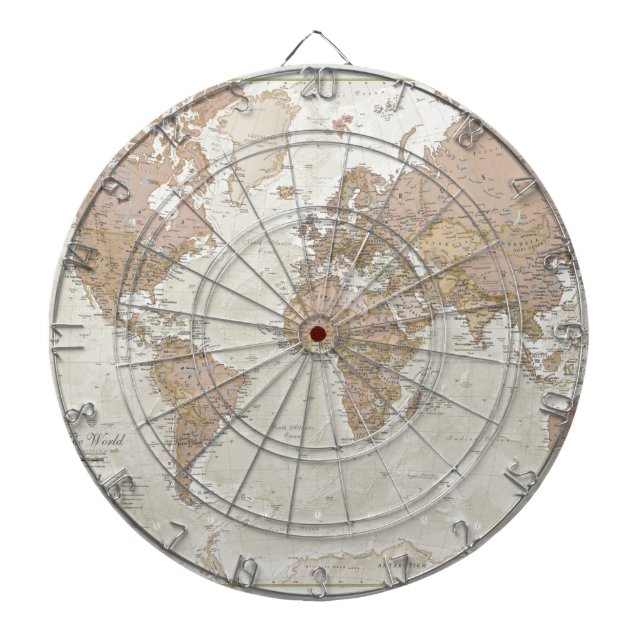 Jeu De Fléchettes Carte antique du monde (Devant)