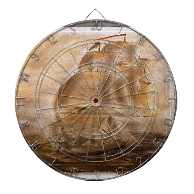 Jeu De Fléchettes Carte de schooner et de cru (Devant)