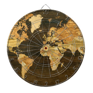 Jeu De Fléchettes Carte du monde en bois