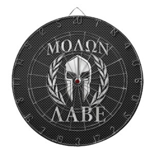 Jeu De Fléchettes Casque spartiate de chrome de Molon Labe sur la
