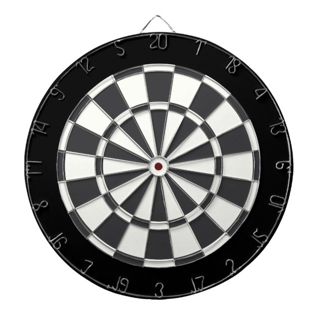 Jeu De Fléchettes Charbon Gris Noir Et Blanc (Devant)