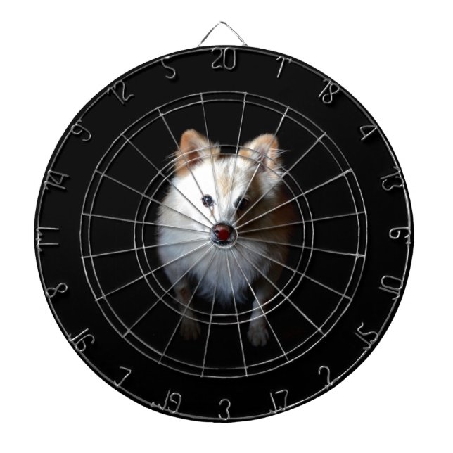 Jeu De Fléchettes Chien de Poméranie en noir (Devant)