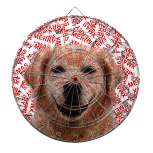 Jeu De Fléchettes Chien d'or de rétritrice souriant de Noël