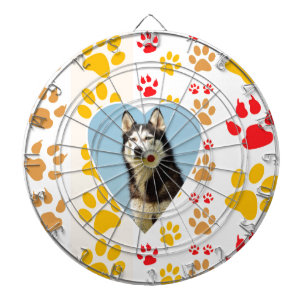 Jeu De Fléchettes Chien sibérien - pattes cardiaques Imprimer