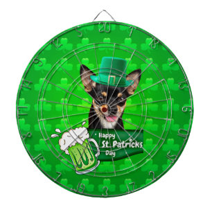Jeu De Fléchettes Chihuahua Chien Chiot Chiot St. Patrick's Day Clov