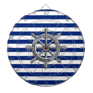 Jeu De Fléchettes Chrome Comme Roue sur les rayures nautiques