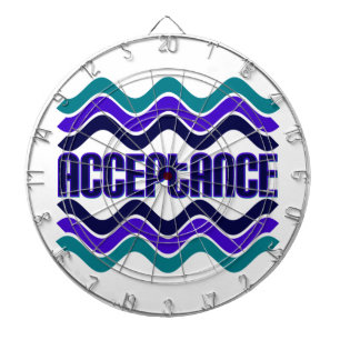 Jeu De Fléchettes Citation d'acceptation en bleu vert violet
