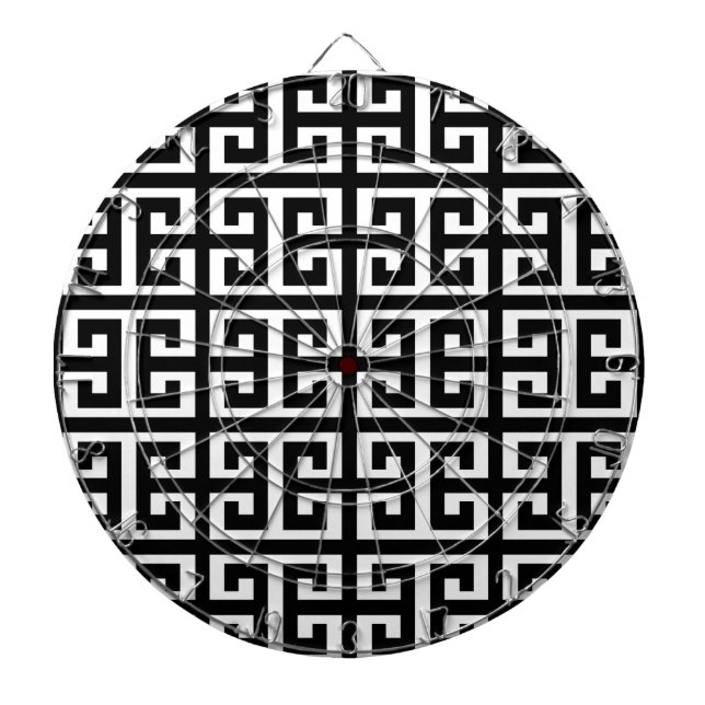 Jeu De Fléchettes clé noire blanche grecque (Devant)