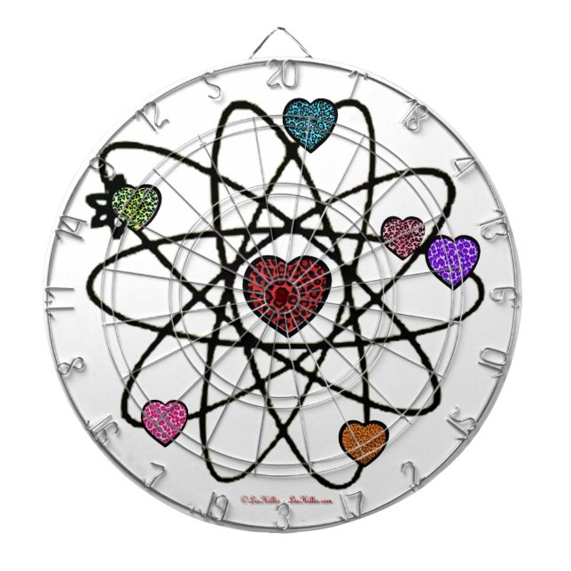 Jeu De Fléchettes Coeurs Empreintes de léopard de Valentine atomique (Devant)