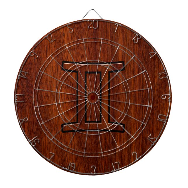 Jeu De Fléchettes Connexion Gemini Zodiac en bois acajou (Devant)