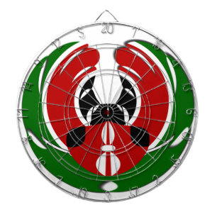 Jeu De Fléchettes Contemporain Edgy Kenyan Drapeau Motif Art Design.