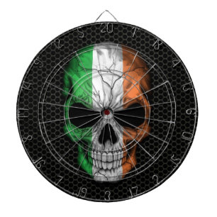 Jeu De Fléchettes Crâne irlandais de drapeau sur le graphique en