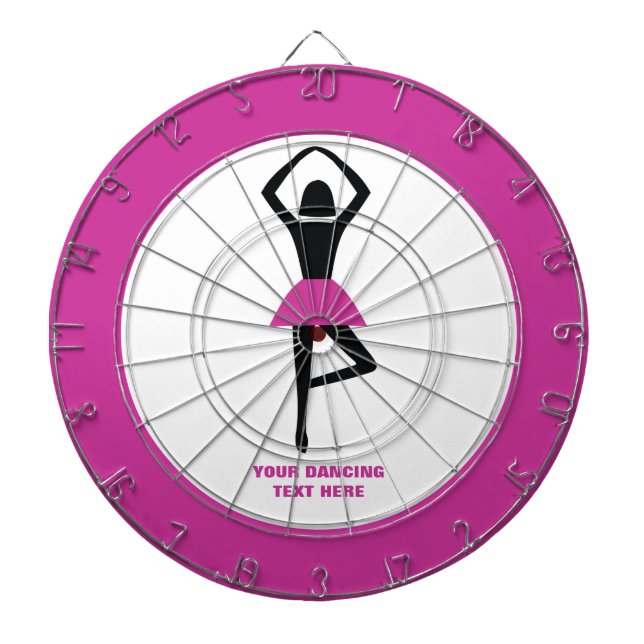 Jeu De Fléchettes Danse ballerine noir, couleur rose chaud (Devant)