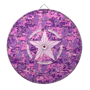Jeu De Fléchettes Déco rose étoile sur le style Camo numérique