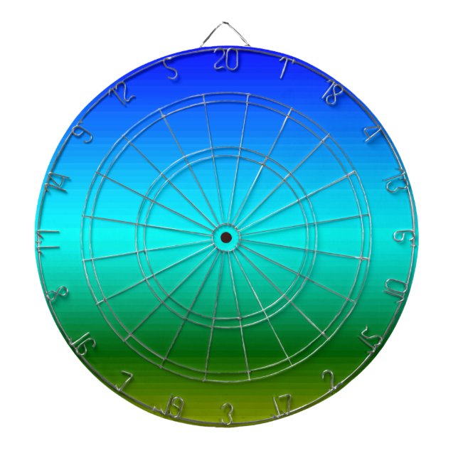 Jeu De Fléchettes Dégradé bleu et vert mer et ciel (Devant)