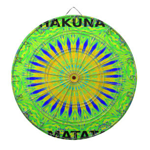 Jeu De Fléchettes Design Motif africain en vert et en or