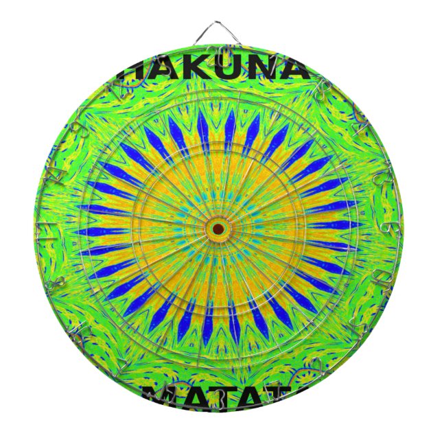 Jeu De Fléchettes Design Motif africain en vert et en or (Devant)