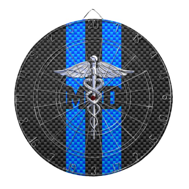 Jeu De Fléchettes Docteur Médicale MD Caduceus sur le style de fibre (Devant)