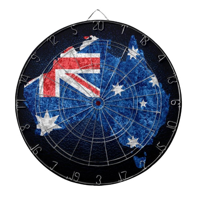 Jeu De Fléchettes Drapeau australien et carte (Devant)