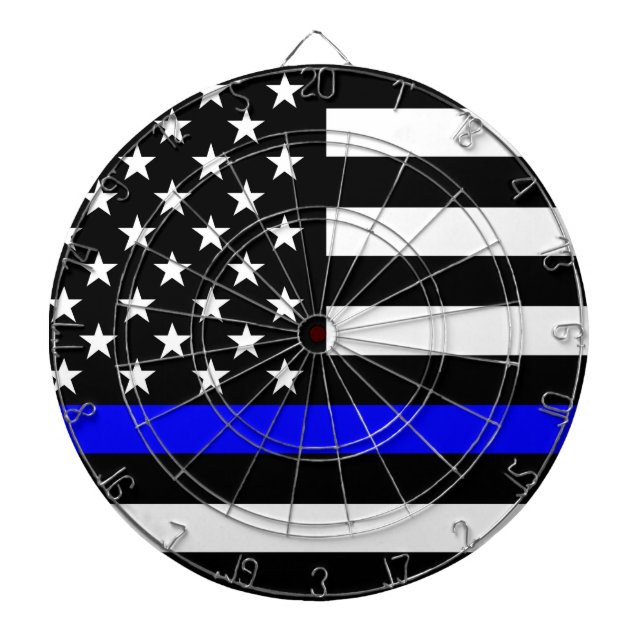 Jeu De Fléchettes Drapeau de Blue Line USA (Devant)