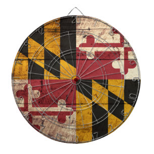 Jeu De Fléchettes Drapeau de l'État du Maryland sur le vieux grain 