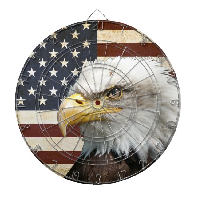 Jeu De Fléchettes Drapeau des USA Etats-Unis de cru avec l'Américain (Devant)