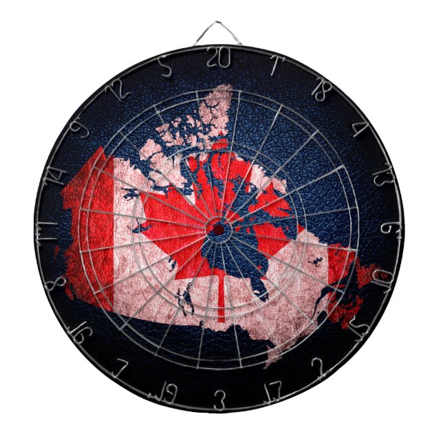 Jeu De Fléchettes Drapeau et carte du Canada (Devant)