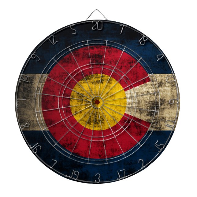 Jeu De Fléchettes Drapeau Grunge Colorado (Devant)