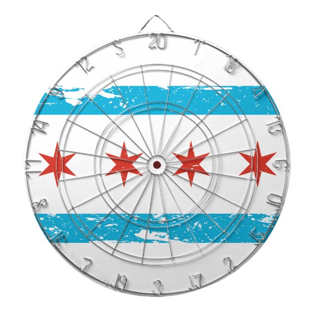 Jeu De Fléchettes Drapeau grunge de Chicago (Devant)