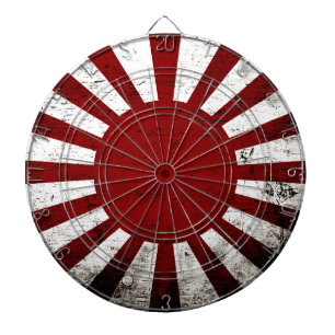 Jeu De Fléchettes Drapeau grunge noir du Japon Soleil Levant