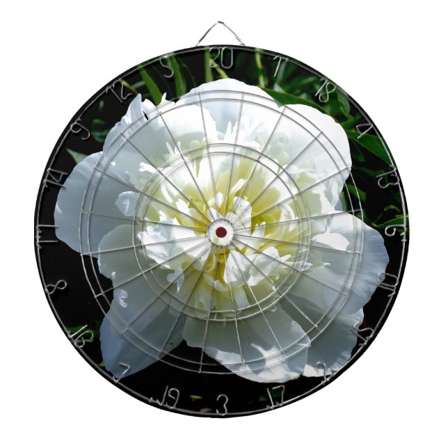 Jeu De Fléchettes Elégant blanc peony floral blanc photo (Devant)