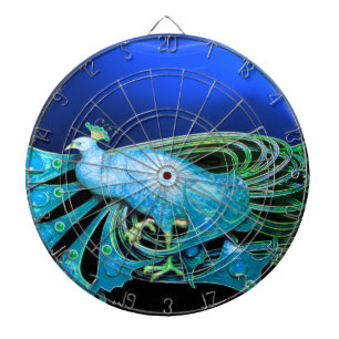 JEU DE FLÉCHETTES ÉLÉGANT PEACOCK EN BLEU